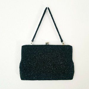 Vintage - 1960's - Japanese Beaded Black Purse